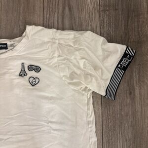 Karl Lagerfeld Cream Graphic Tee